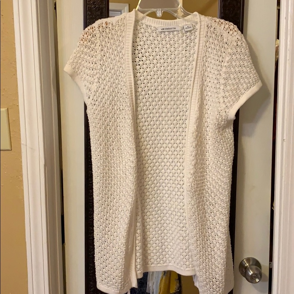 Short sleeve white cardigan Crochet